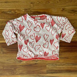 Kids Play Up Metallic Heart Sweater Size 3